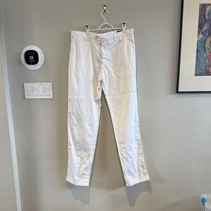 Kiton White Cotton pants waist 36